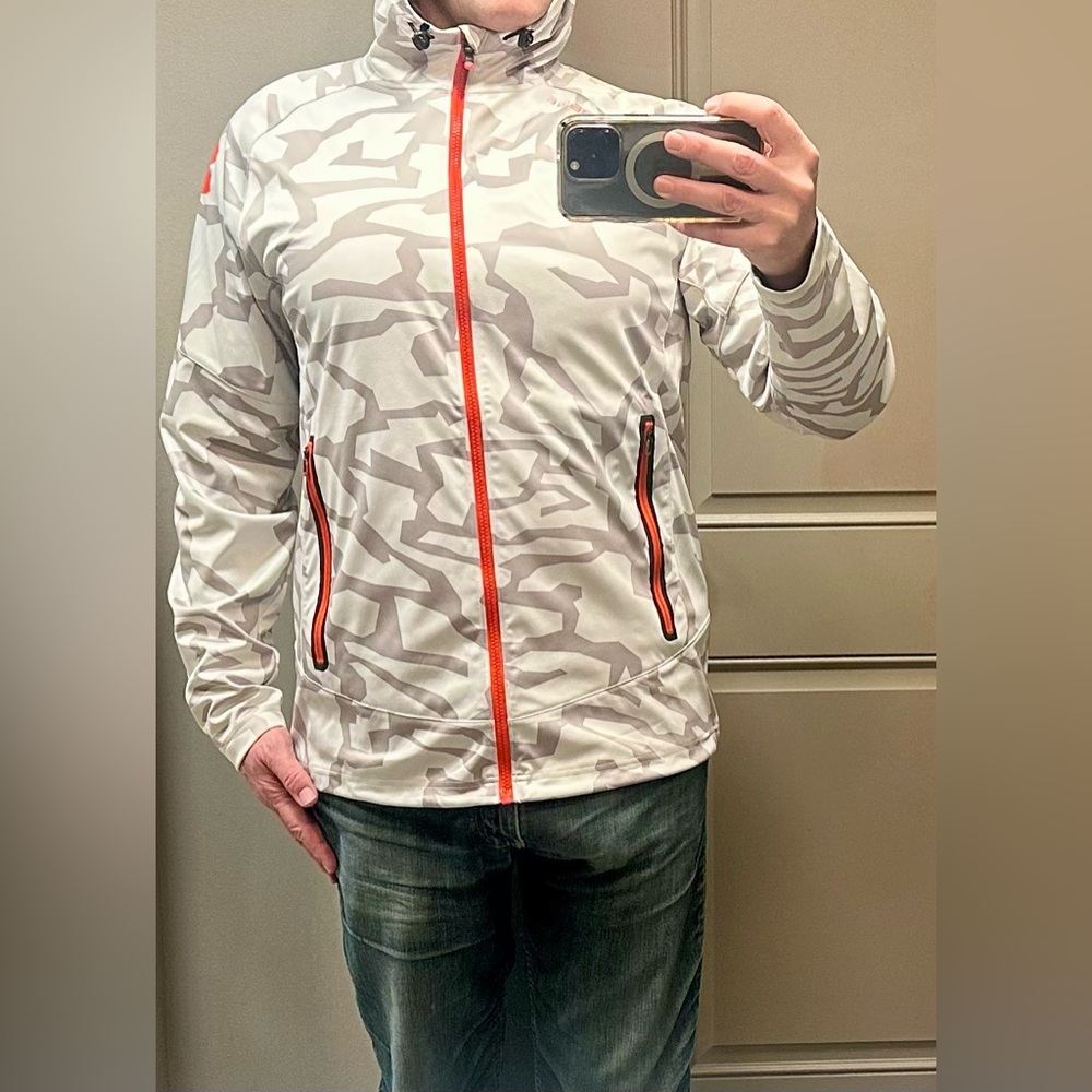 Men’s UNDER ARMOR COMBINE Zip Jacket Hood LARGE Grey Camo $119